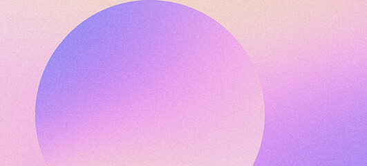 Wall Mural - grainy banner abstract gradient sphere circle purple pink yellow light geometric shape noise texture