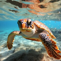 Wall Mural - green sea turtle