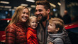 Smiling family embraces love, joy, and togetherness generated by AI