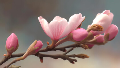 Poster - Vibrant tulip blossom in blue, a symbol of new life generated by AI