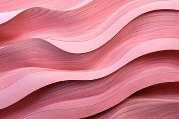 Wall Mural - abstract, wavy, pink background with wood texture.