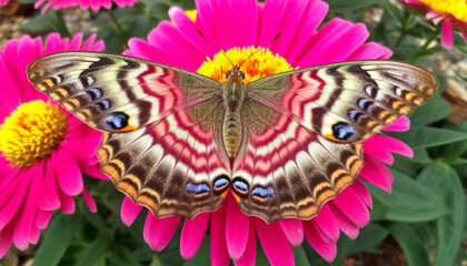 Poster - Vibrant butterfly wing showcases natural beauty and elegance in nature generated by AI