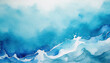 abstract watercolor blue ocean and sea foam for textures fresh cheerful and relaxing summer concept positive and healthy tones to background or wallpaper generative ai