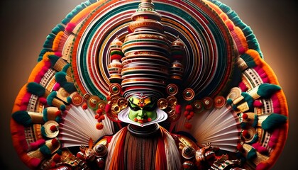 Portrait of Kathakali performer 