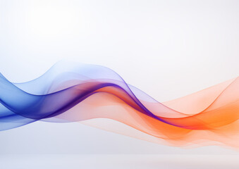 Wall Mural - elegant wavy formations of ribbons in a surreal 3d, blue and purple gradient background, colorful ab