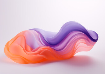 Wall Mural - elegant wavy formations of ribbons in a surreal 3d, blue and purple gradient background, colorful ab