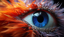 Close Up Of A Peacock Vibrant, Multi Colored Feather, A Nature Portrait Generated By AI