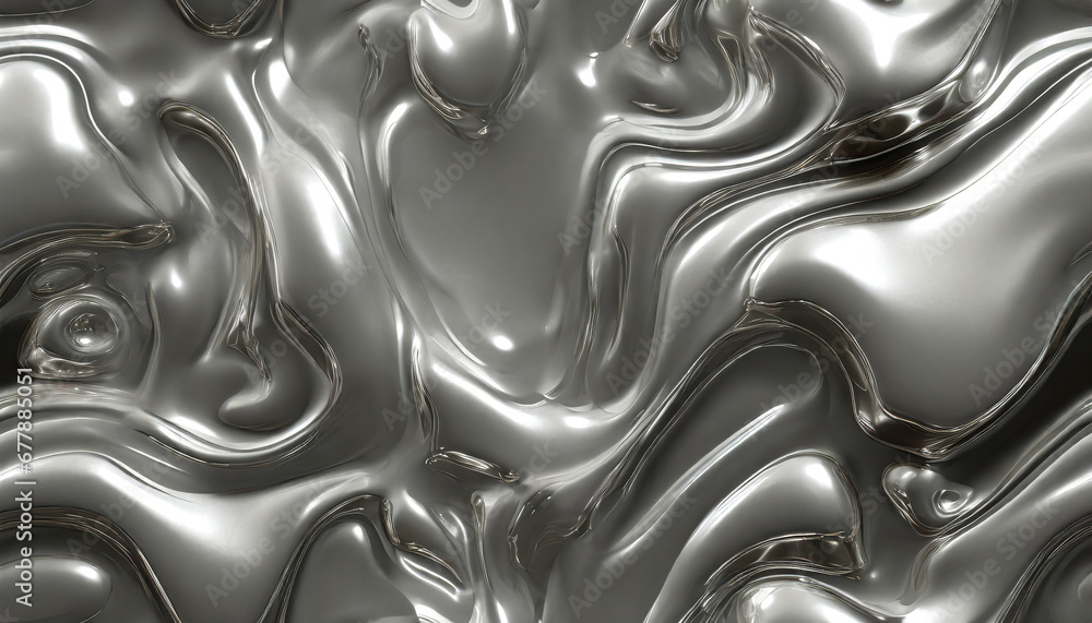 abstract 3d background with flowing liquid metal texture seamless ...