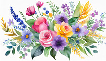 A Watercolor Bouquet Of Flowers Is Isolated On The Background For Wedding Stationery Greetings Textiles Wallpapers Fashion Wrappers Cards Illustrations Ai Generative