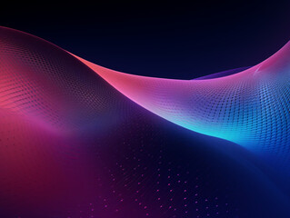 Wall Mural - Elegant wavy formations of ribbons in a surreal 3D, Blue and purple gradient background, Colorful abstract. Iridescent Harmony: Abstract Wavy Multi-Colored. Website template concept