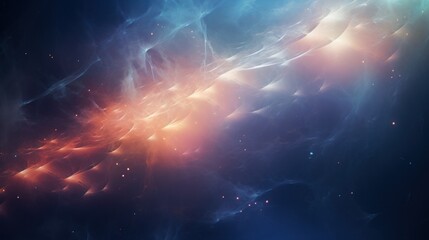 Poster - Blue and orange nebula background, AI