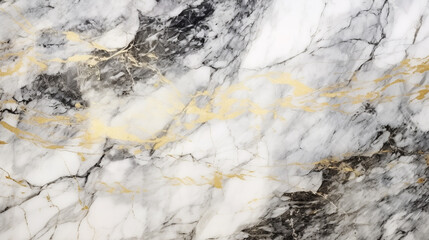 Canvas Print - Marble granite white with gold texture. Background wall surface black pattern graphic abstract light elegant