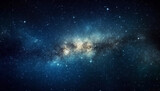 Fototapeta Kosmos - Night sky illuminated by bright star trail and spiral galaxy generated by AI