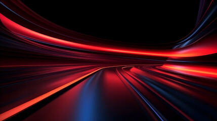 Red neon light tail lines