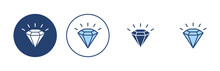Diamond Icon Vector. Diamond Gems Sign And Symbol