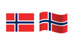 Rectangle and Wave Norway Flag Illustration