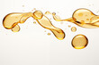 Oil Drops on white background. Yellow Oil Drop.