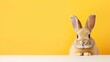 cute animal pet rabbit or bunny brown color smiling and laughing isolated with copy space for easter background, rabbit, animal, pet, cute, fur, ear, mammal, background, celebration, generate by AI