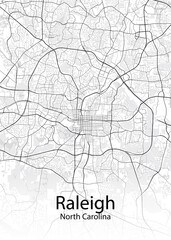 Wall Mural - Raleigh North Carolina minimalist map