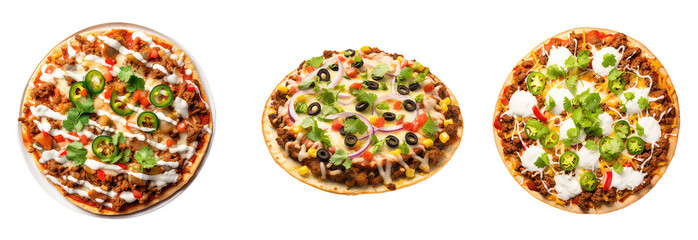 Wall Mural - set of Mexican pizza 