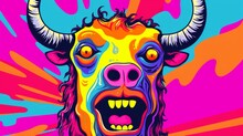 Art Psychedelic Buffalo Cow