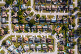 Fototapeta Natura - Beautiful aerial view of Tampa suburbs on a Premium residential in Florida USA - Real State