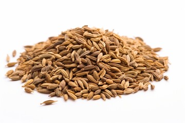 Cumin Seeds on isolated white background.