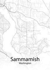  Sammamish Washington minimalist map