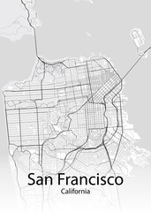 Sticker - San Francisco California minimalist map