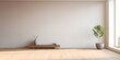 interior of empty room with white wall, in the style of Japanese zen inspired, beige, minimalist stage design 