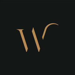 Wall Mural - Modern and luxurious geometric W initial letter logo element. Logo for business, letter, business card, brand and company.