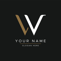 Modern and luxurious geometric W initial letter logo element. Logo for business, letter, business card, brand and company.