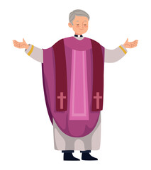 Wall Mural - catholic bishop character