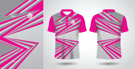 pink sublimation polo sport jersey design