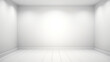 © yayha - White stage isolated on empty space background abstract in luxury studio room wall art for pedestal winner. Generative Ai.