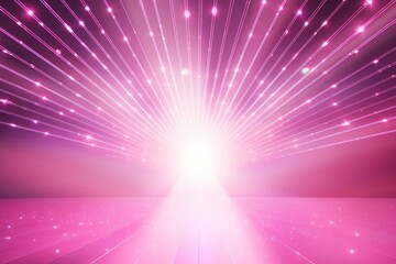 Wall Mural - Shining Pink Stars Background with Light Rays, Abstract light background with bokeh

