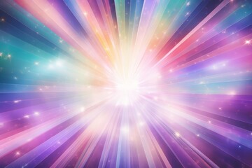 Wall Mural - Shining Pastel Stars Background with Light Rays, Abstract light background with bokeh
