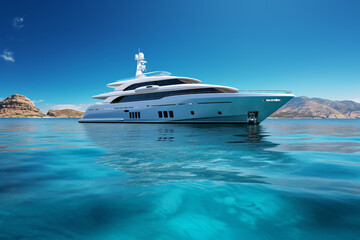 a luxury white yacht in the ocean