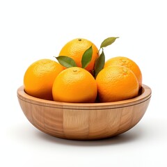 Sticker - Fruit bowl with tasty oranges isolated on white