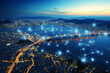 © toonsteb - network connectivity as landscape at night