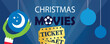 Advertising banner with text CHRISTMAS MOVIES