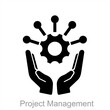 Project management and management icon concept