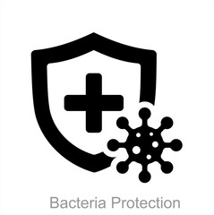 Sticker - Bacteria Protection and protect icon concept 