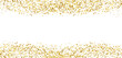 Golden Falling Stars Glitter Border Frame Border vector illustration.