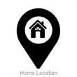 Home Location and map icon concept 