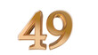 Gold glossy 3d number 49