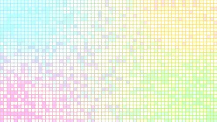 Wall Mural - four pastel-colored square dots blink and move irregularly on a 4k loop background.