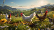 Organic farming with chickens and livestock free