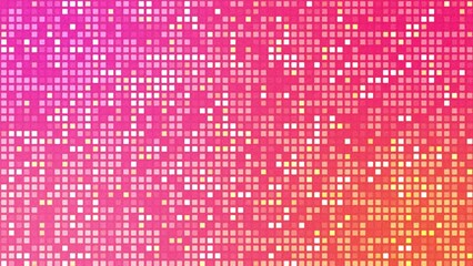 Wall Mural - Red gradient loop background with flashing square neon dots randomly.