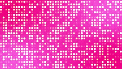 Wall Mural - Pink loop background with blinking square neon dots randomly.